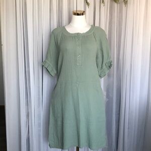 Gauze Oversized Dress with Pockets